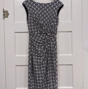 Black and white geometric print dress